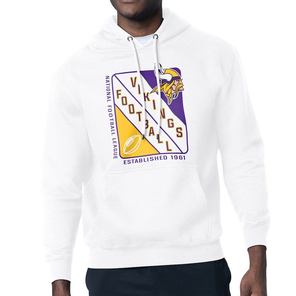 Minnesota Vikings Starter Shield Logo Pullover Hoodie - White discount