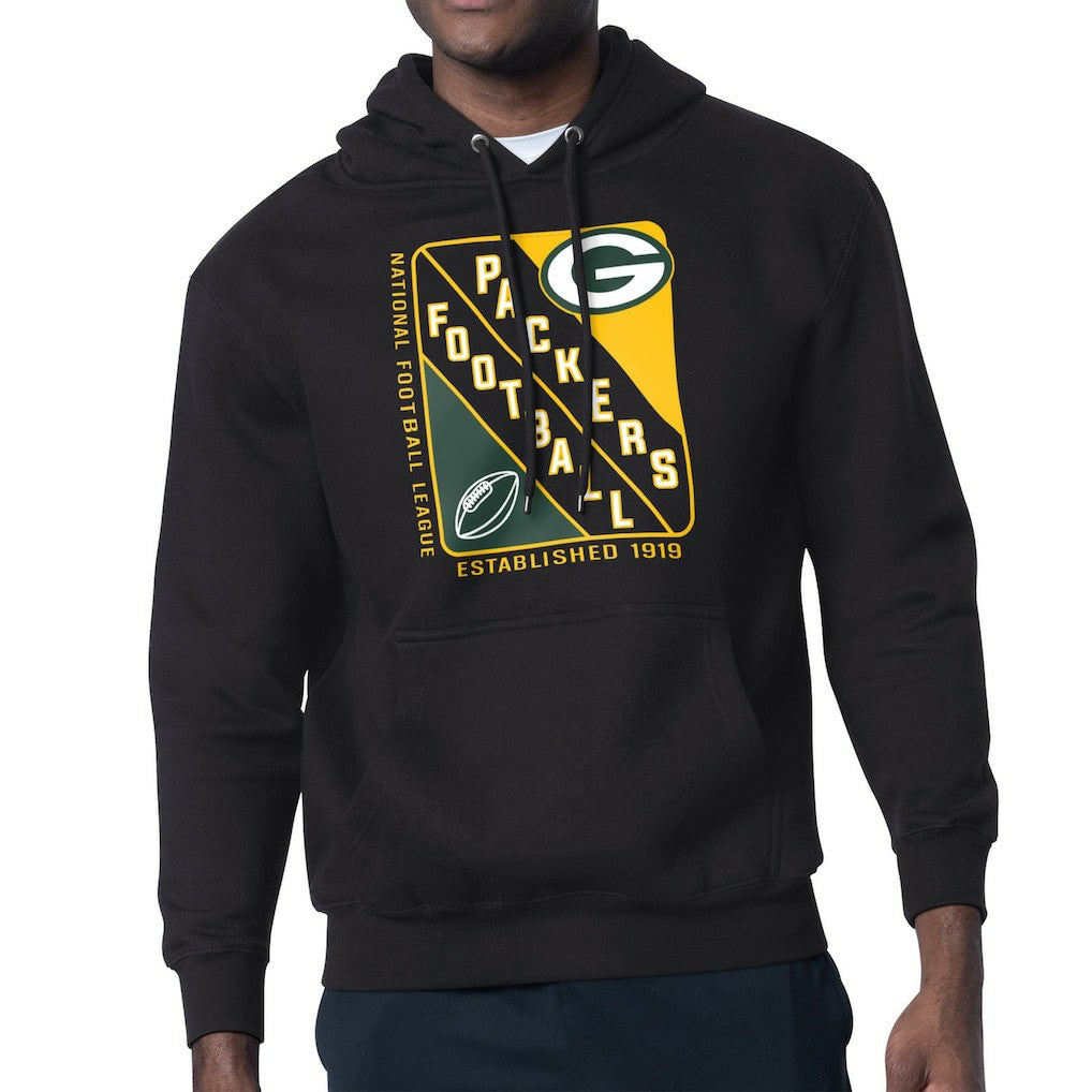Green Bay Packers Starter Shield Logo Pullover Hoodie - Black discount