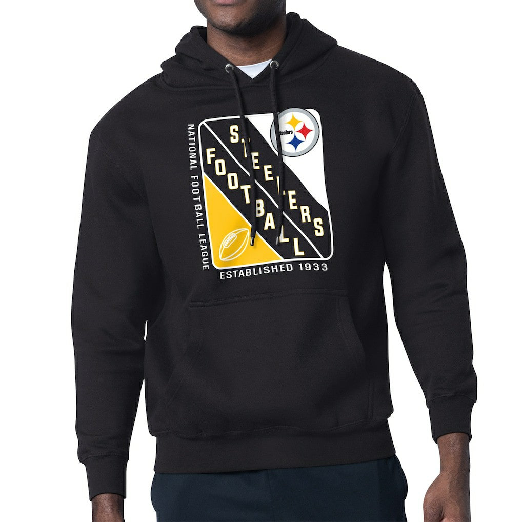 Pittsburgh Steelers Starter Shield Logo Pullover Hoodie - Black outlet