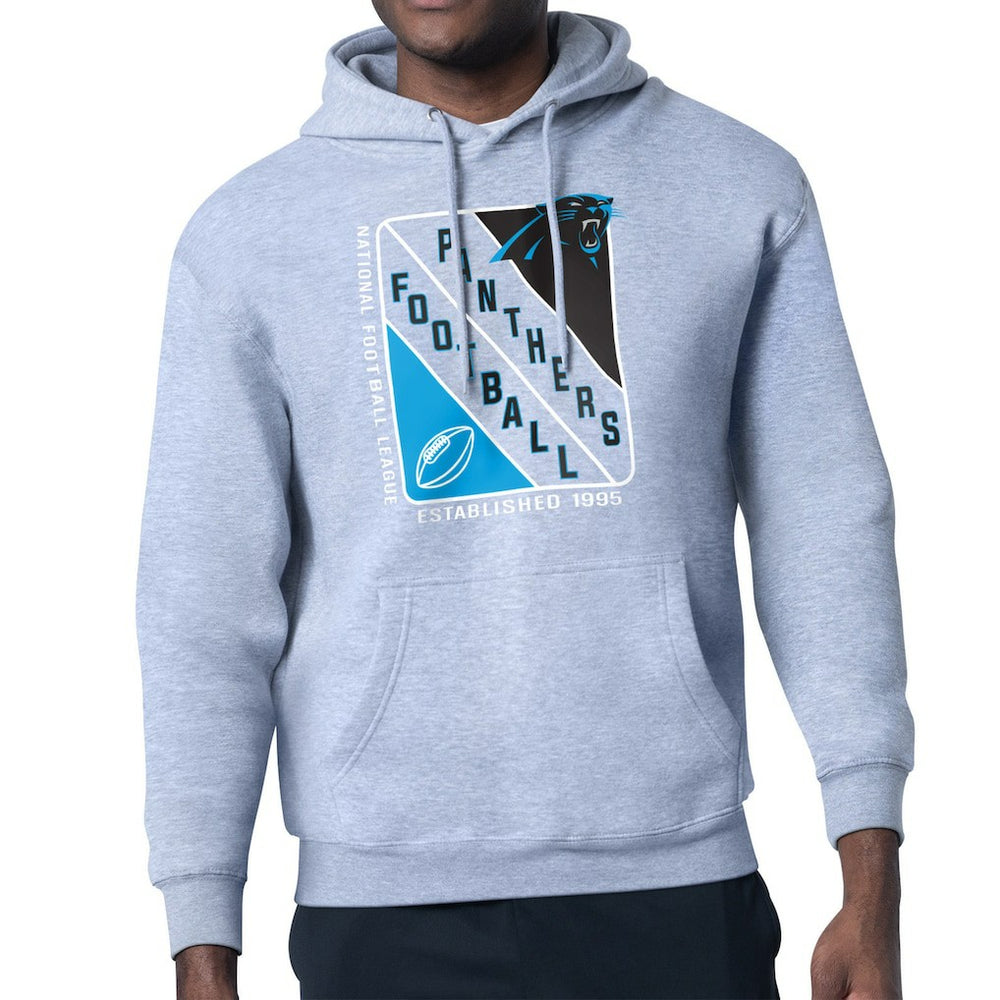 Carolina Panthers Starter Shield Logo Pullover Hoodie - Heather Gray for sale