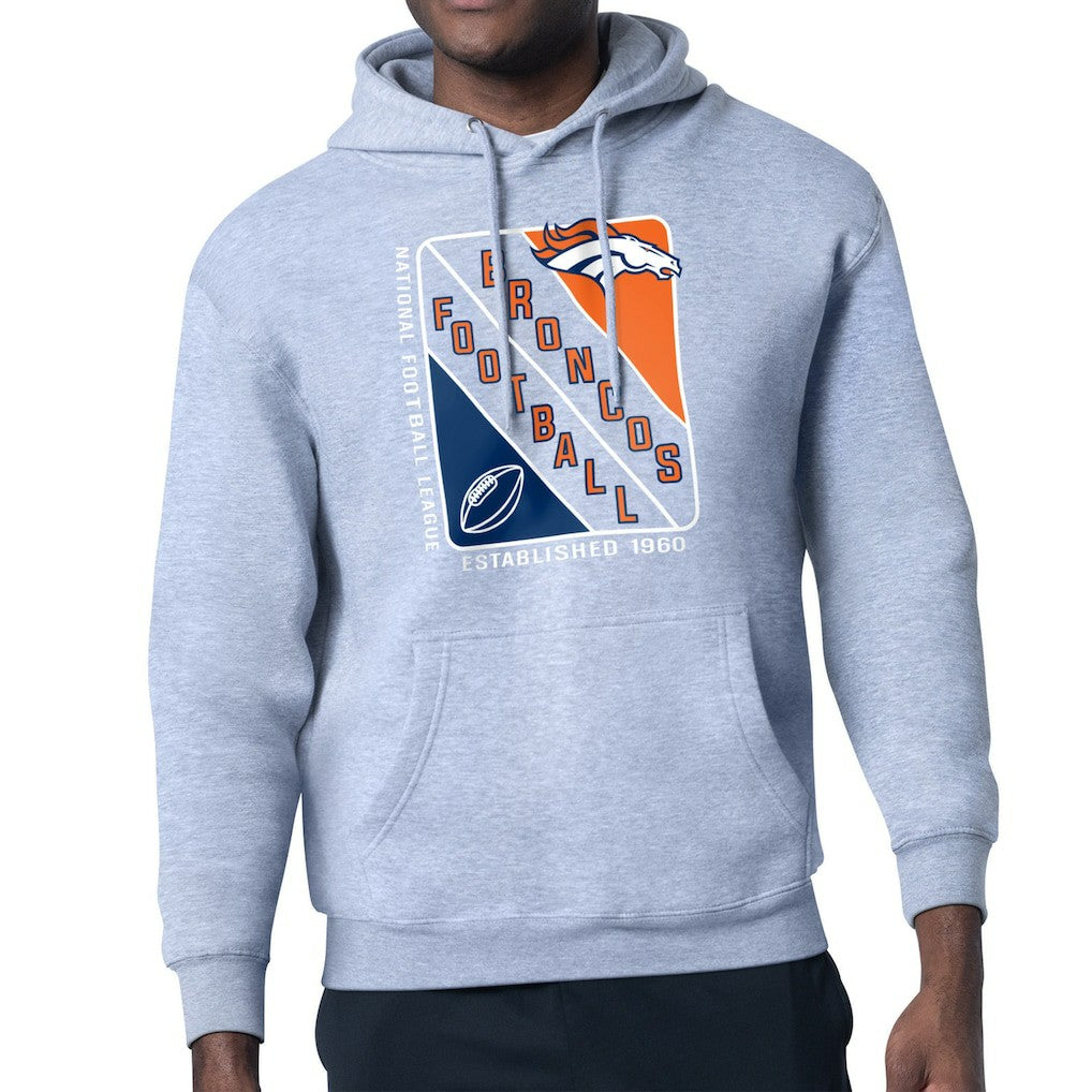 Denver Broncos Starter Shield Logo Pullover Hoodie - Heather Gray online