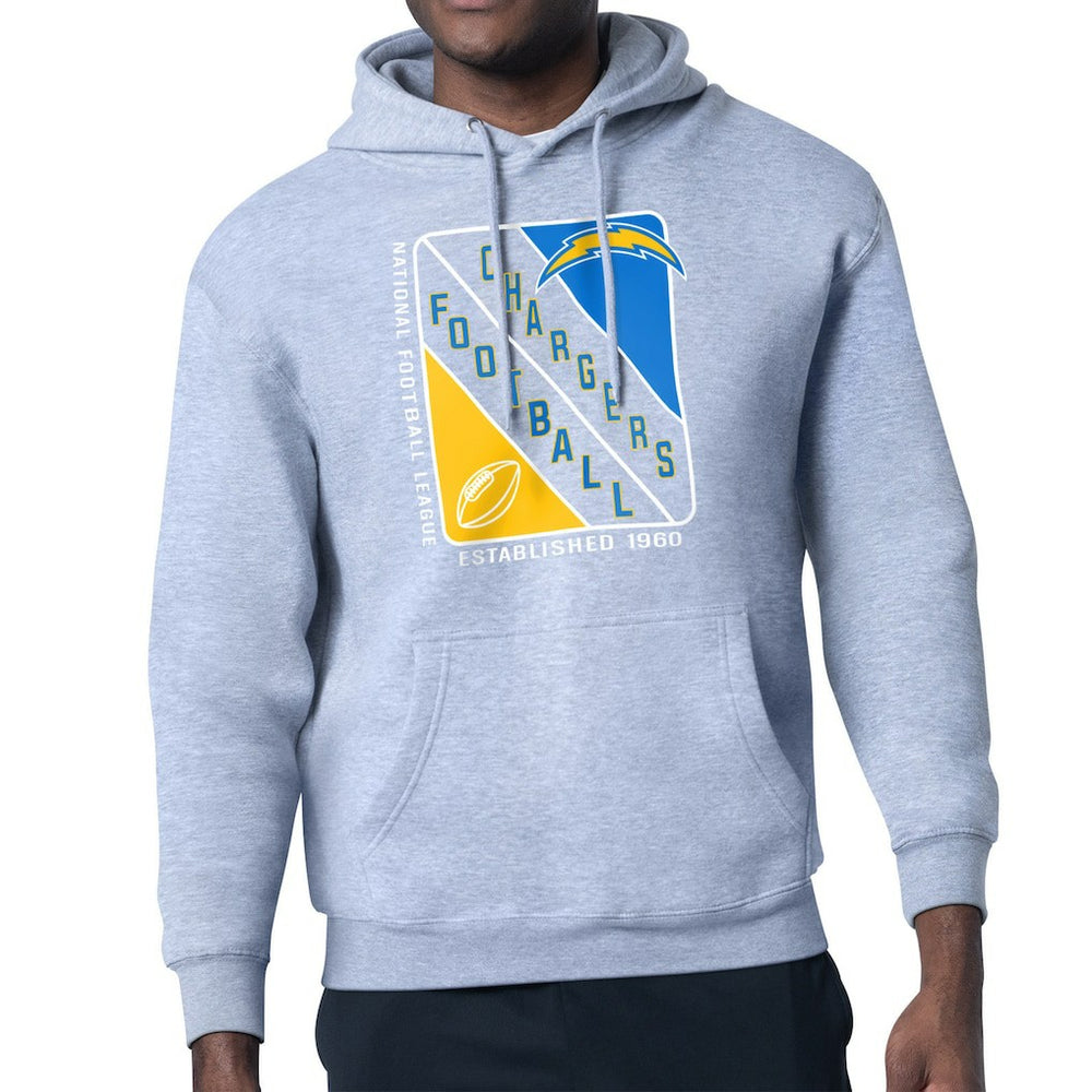 Los Angeles Chargers Starter Shield Logo Pullover Hoodie - Heather Gray for sale