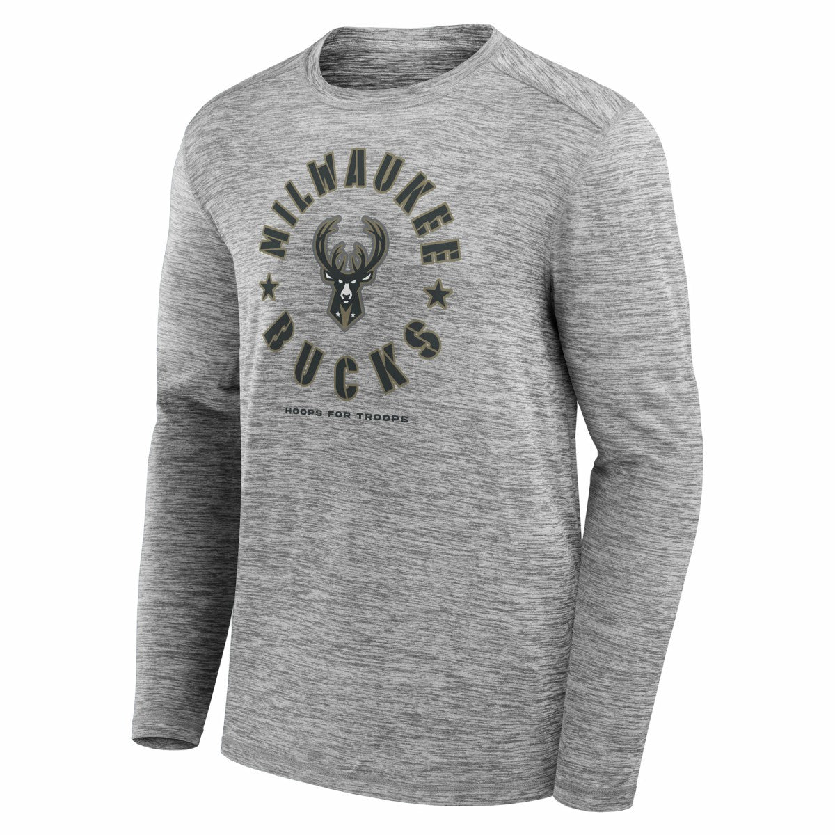 Milwaukee Bucks NBA Hoops for Troops Long Sleeve T-Shirt - Heather Gray | Fanatics cheap