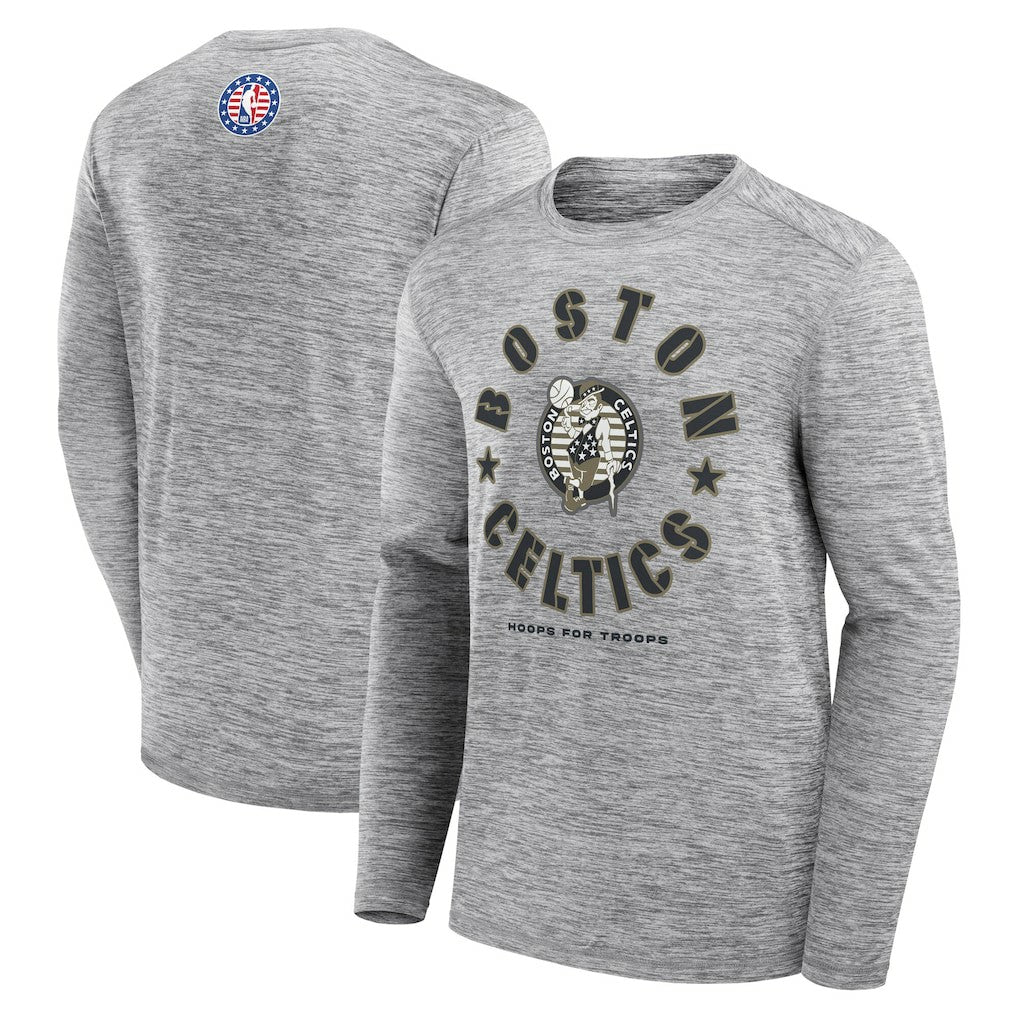 Boston Celtics NBA Hoops for Troops Long Sleeve T-Shirt - Heather Gray | Fanatics cheap