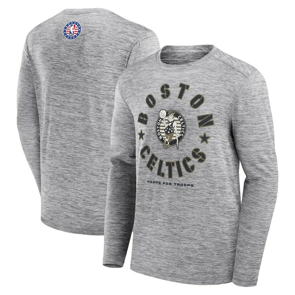 Boston Celtics NBA Hoops for Troops Long Sleeve T-Shirt - Heather Gray | Fanatics cheap