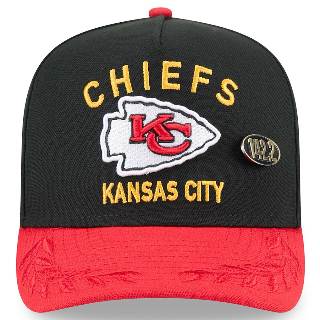 Kansas City Chiefs New Era 2025 NFL Draft On Stage A-Frame 59FIFTY Fitted Hat - Black/Red on sale