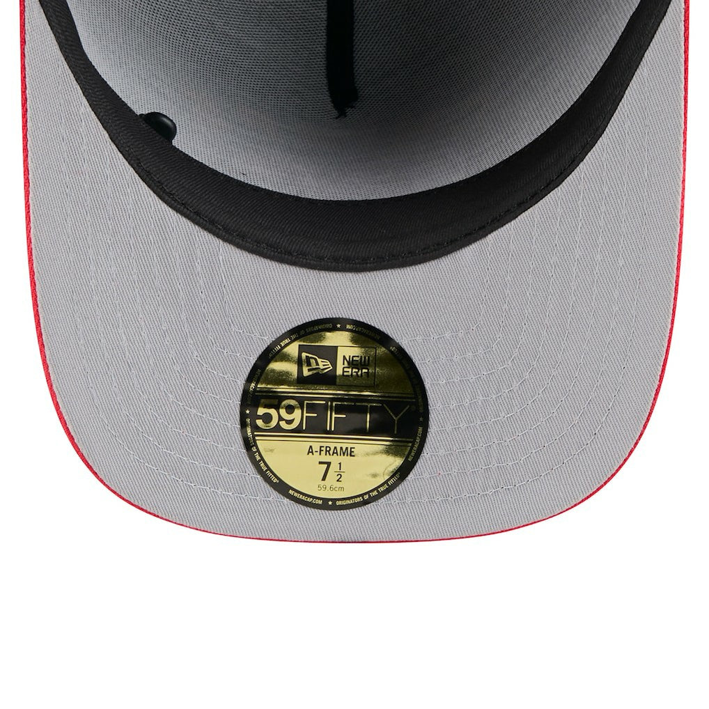 Kansas City Chiefs New Era 2025 NFL Draft On Stage A-Frame 59FIFTY Fitted Hat - Black/Red on sale