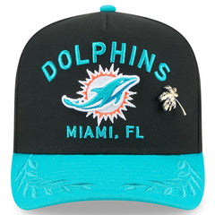 Miami Dolphins New Era 2025 NFL Draft On Stage A-Frame 59FIFTY Fitted Hat - Black/Aqua outlet