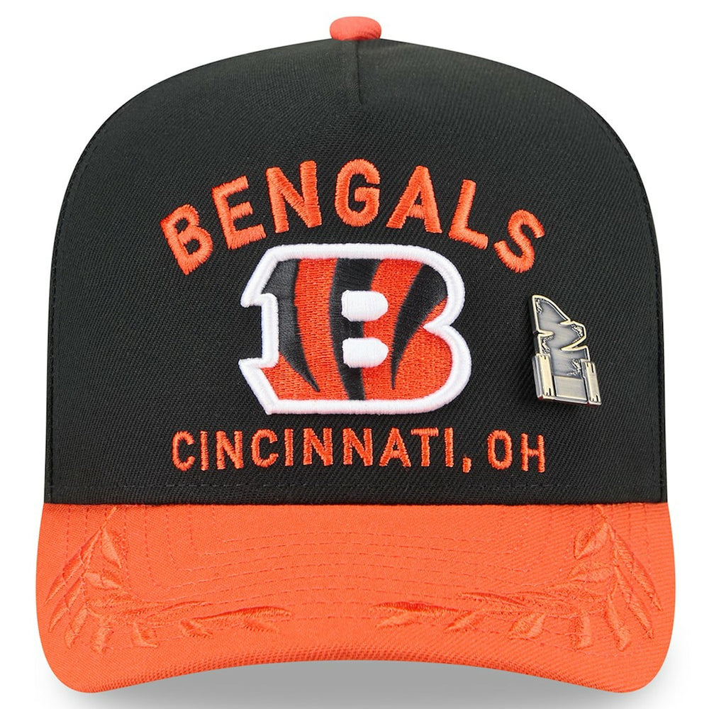 Cincinnati Bengals New Era 2025 NFL Draft On Stage A-Frame 59FIFTY Fitted Hat - Black/Orange on sale