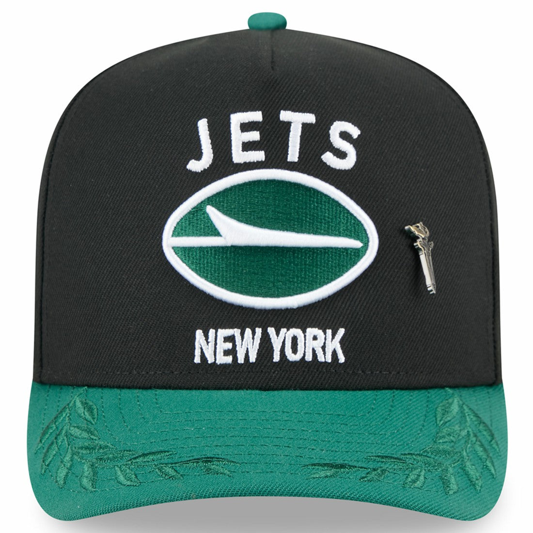 New York Jets New Era 2025 NFL Draft On Stage A-Frame 59FIFTY Fitted Hat - Black/Green for sale