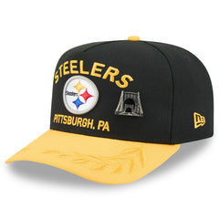 Pittsburgh Steelers New Era 2025 NFL Draft On Stage A-Frame 59FIFTY Fitted Hat - Black/Gold sale