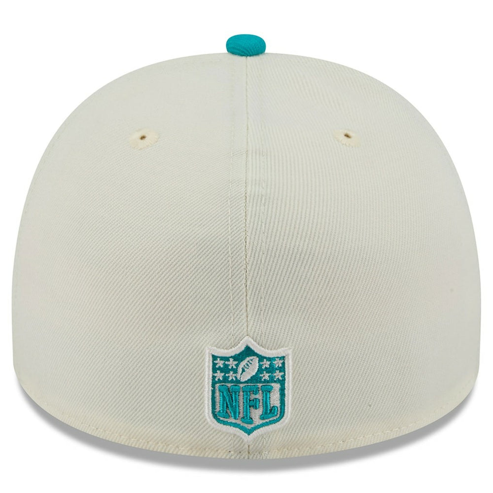Miami Dolphins New Era 2025 NFL Draft A-Frame 59FIFTY Fitted Hat - Cream/Aqua online