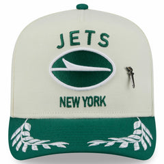 New York Jets New Era 2025 NFL Draft A-Frame 59FIFTY Fitted Hat - Cream/Green on sale