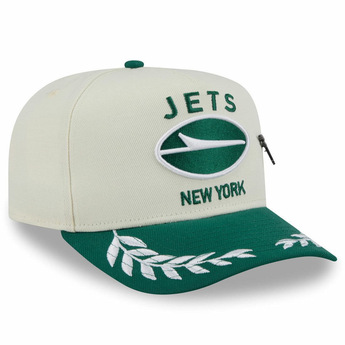 New York Jets New Era 2025 NFL Draft A-Frame 59FIFTY Fitted Hat - Cream/Green on sale