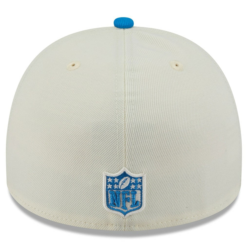 Detroit Lions New Era 2025 NFL Draft A-Frame 59FIFTY Fitted Hat - Cream/Blue on sale
