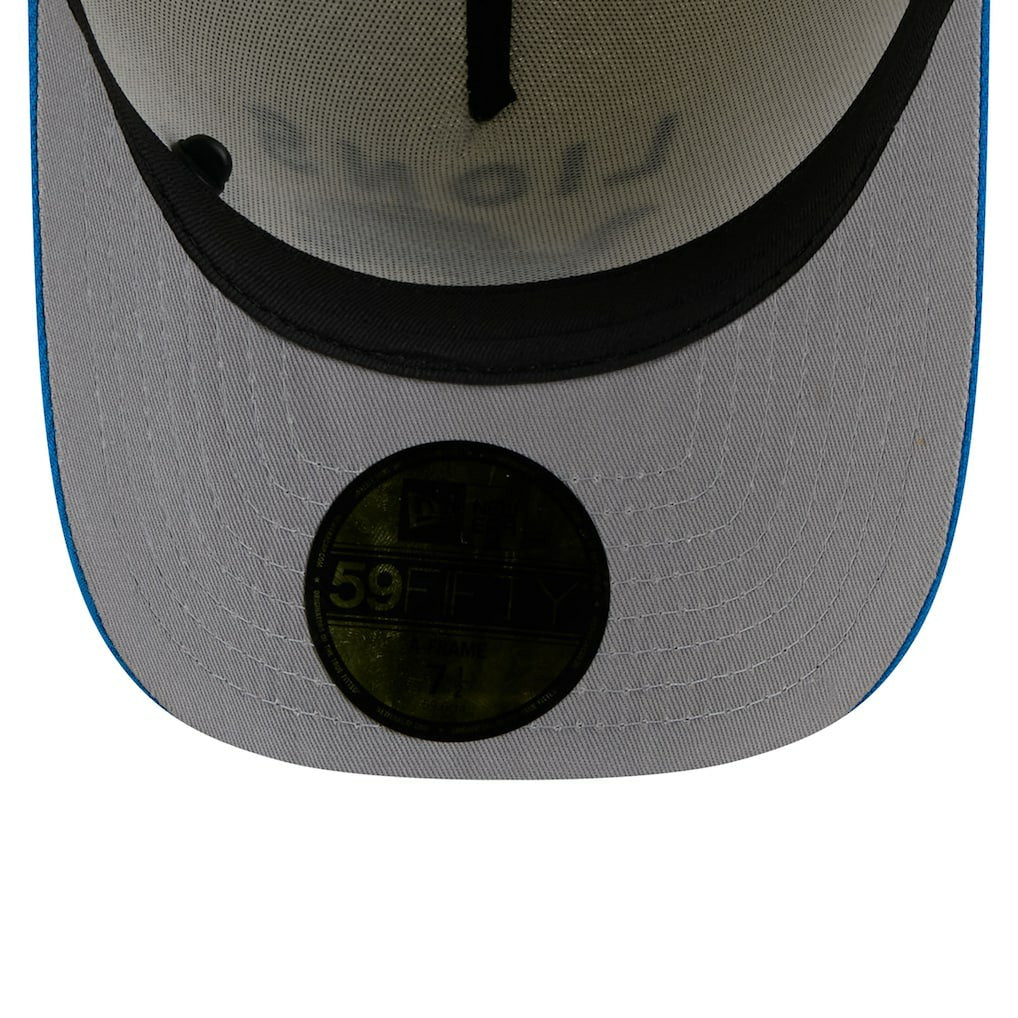 Detroit Lions New Era 2025 NFL Draft A-Frame 59FIFTY Fitted Hat - Cream/Blue on sale