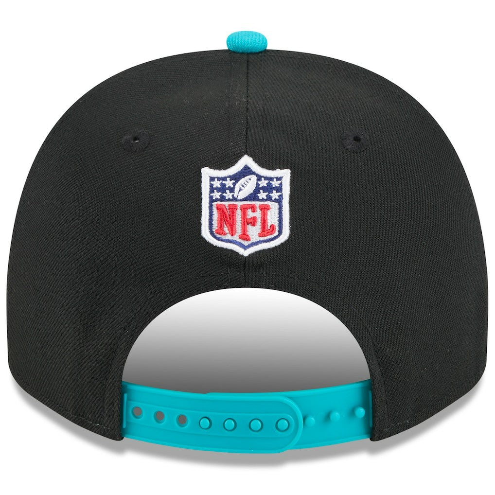 Miami Dolphins New Era 2025 NFL Draft A-Frame 9FIFTY Snapback Hat - Black/Aqua discount