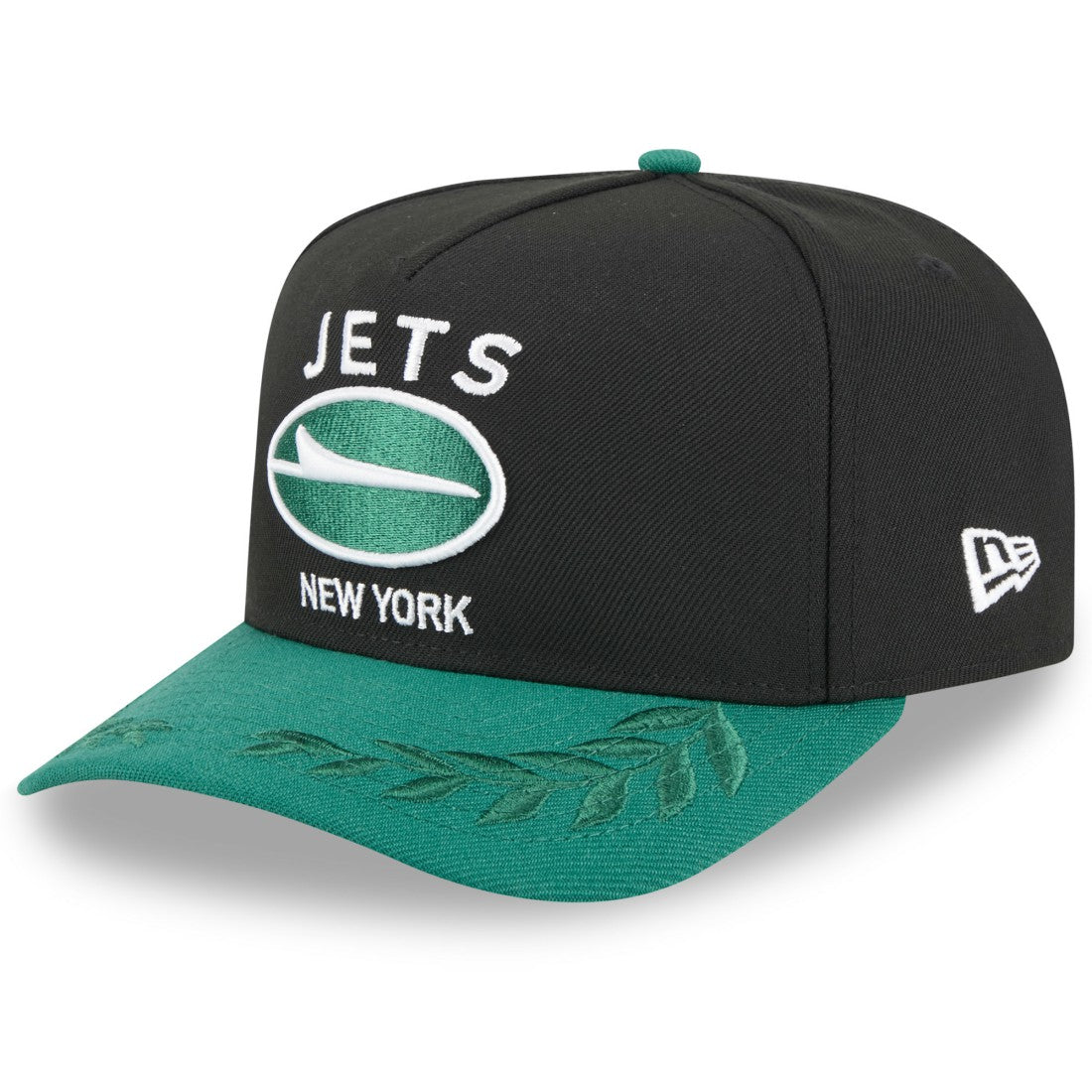 New York Jets New Era 2025 NFL Draft A-Frame 9FIFTY Snapback Hat - Black/Green cheap