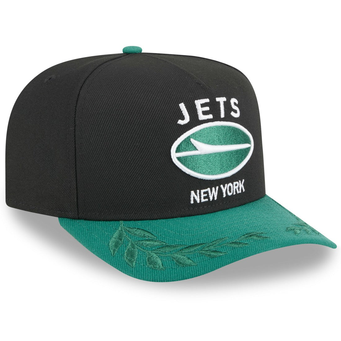 New York Jets New Era 2025 NFL Draft A-Frame 9FIFTY Snapback Hat - Black/Green cheap