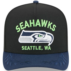 Seattle Seahawks New Era 2025 NFL Draft A-Frame 9FIFTY Snapback Hat - Black/College Navy discount