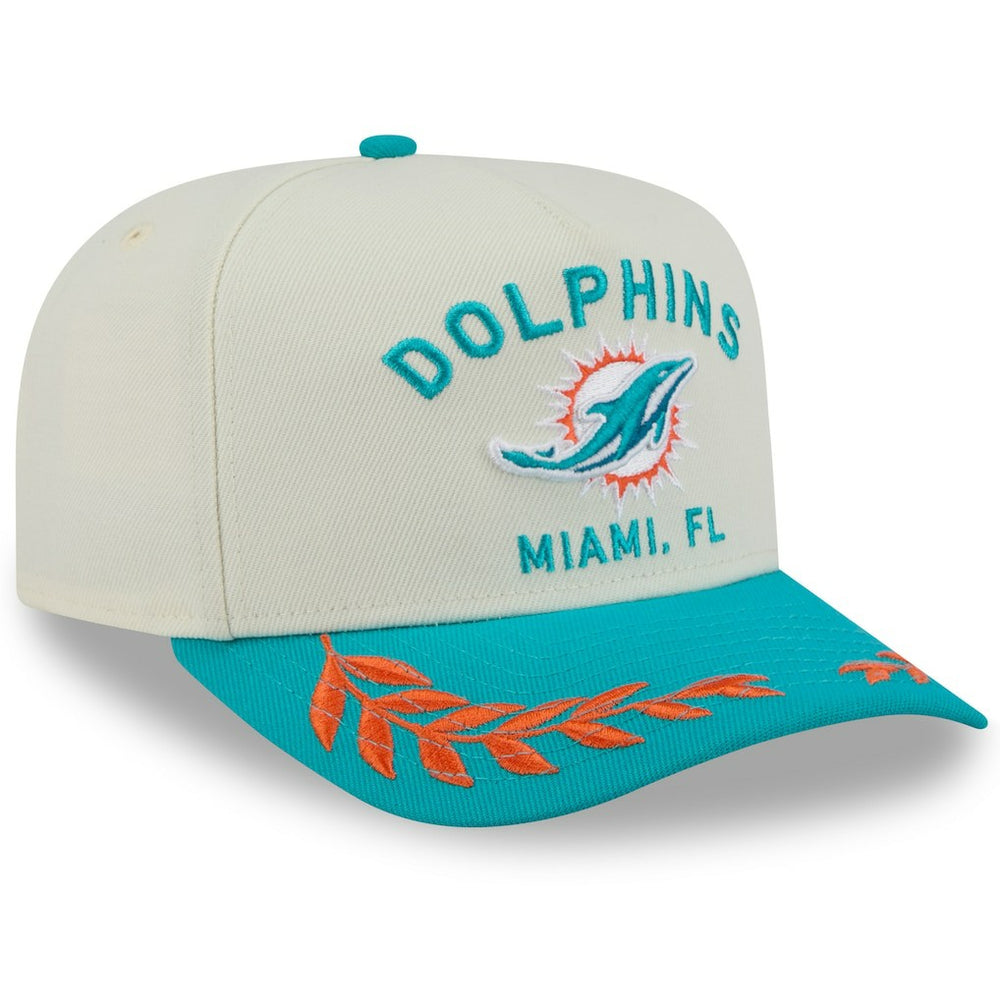 Miami Dolphins New Era 2025 NFL Draft A-Frame 9FIFTY Snapback Hat - Cream/Aqua for sale