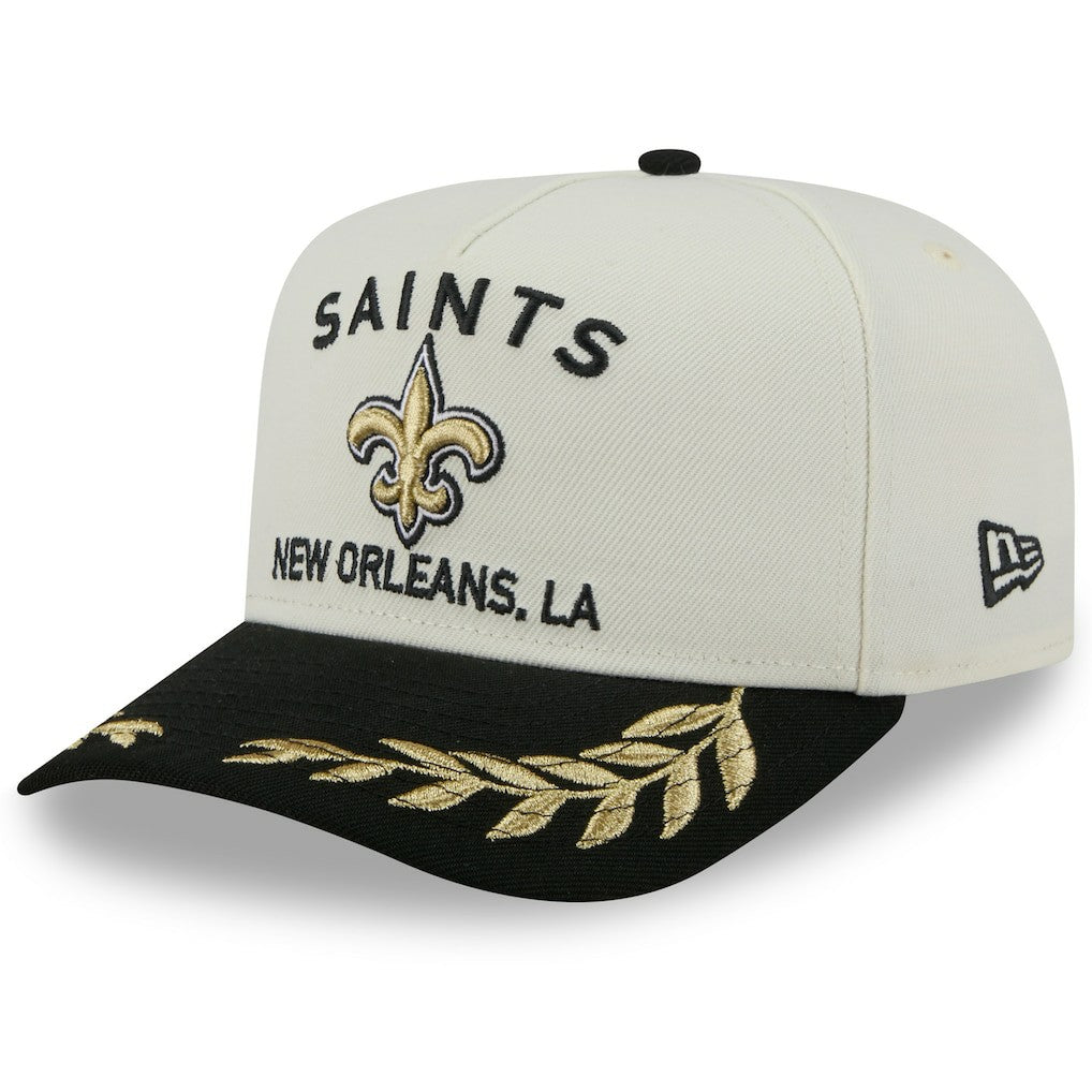 New Orleans Saints New Era 2025 NFL Draft A-Frame 9FIFTY Snapback Hat - Cream/Black sale