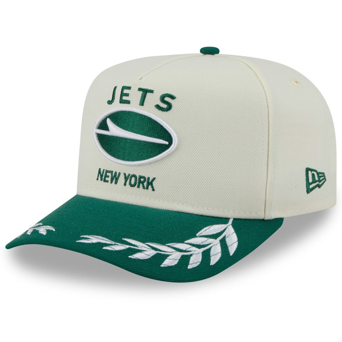 New York Jets New Era 2025 NFL Draft A-Frame 9FIFTY Snapback Hat - Cream/Green cheap