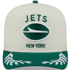New York Jets New Era 2025 NFL Draft A-Frame 9FIFTY Snapback Hat - Cream/Green cheap