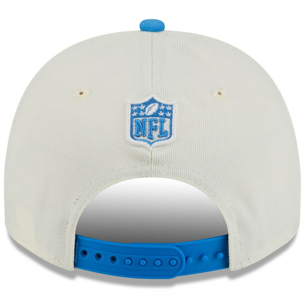 Detroit Lions New Era 2025 NFL Draft A-Frame 9FIFTY Snapback Hat - Cream/Blue on sale