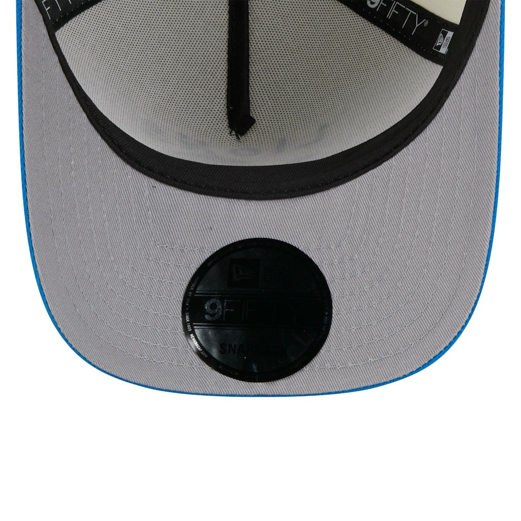 Detroit Lions New Era 2025 NFL Draft A-Frame 9FIFTY Snapback Hat - Cream/Blue on sale