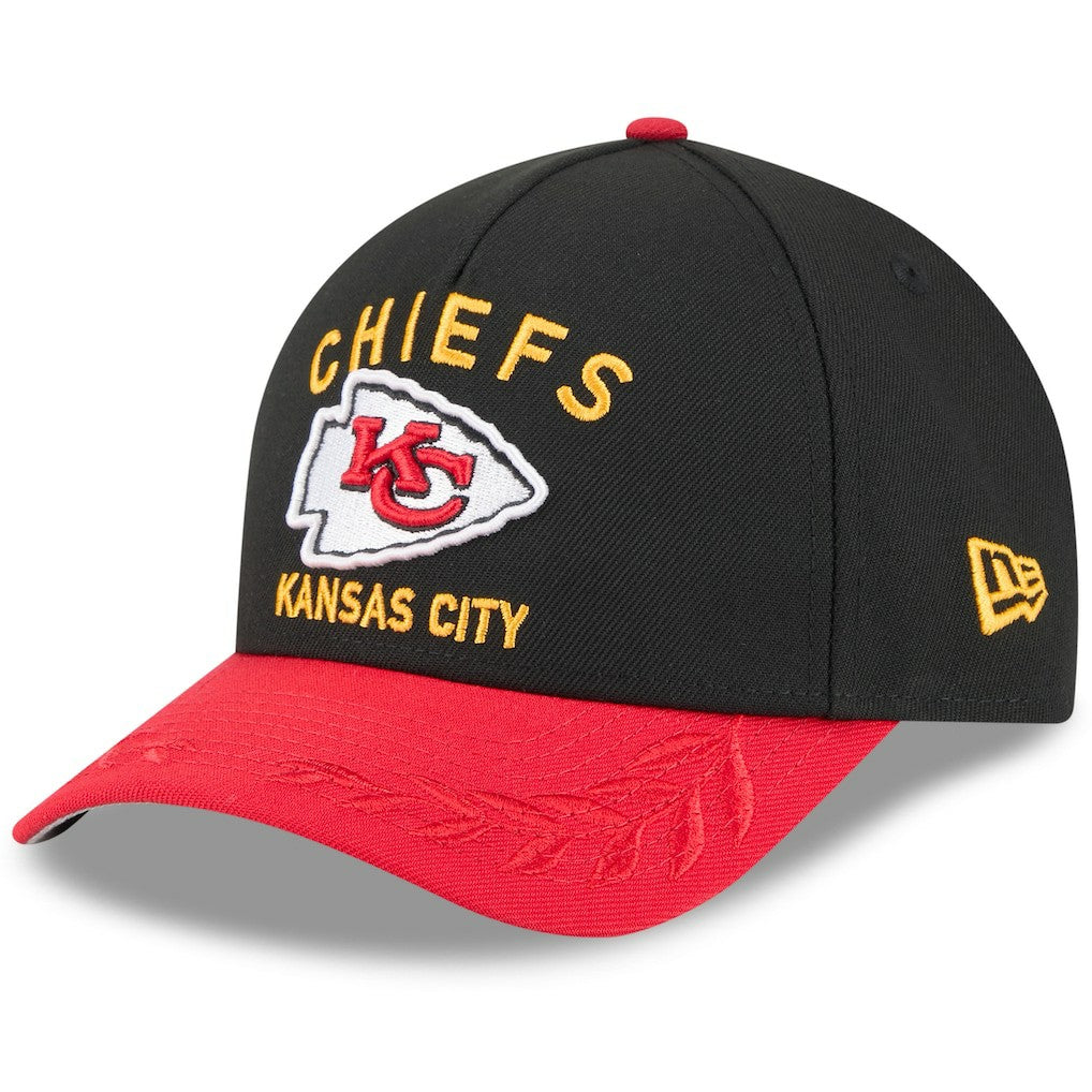 Kansas City Chiefs New Era 2025 NFL Draft 9FORTY A-Frame M-Crown Adjustable Hat - Black/Red cheap
