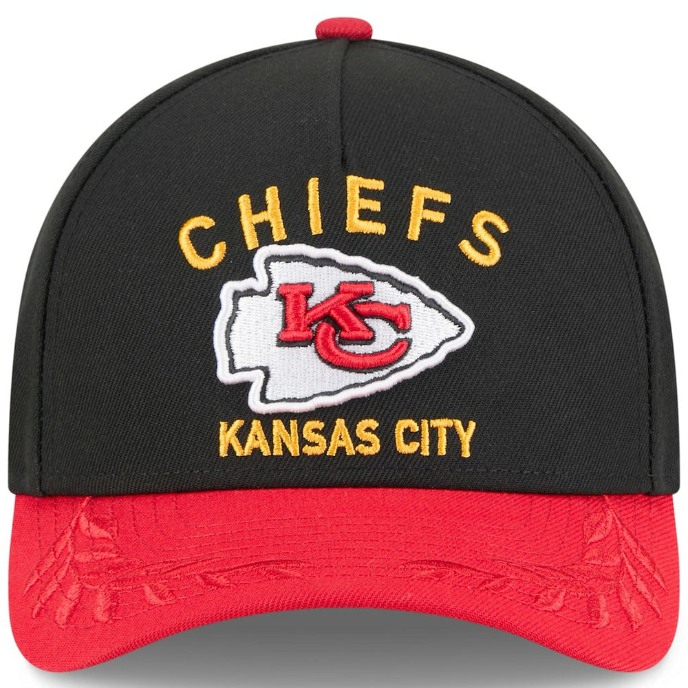 Kansas City Chiefs New Era 2025 NFL Draft 9FORTY A-Frame M-Crown Adjustable Hat - Black/Red cheap