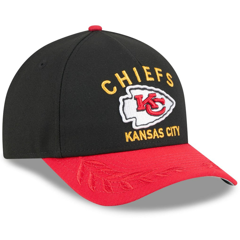 Kansas City Chiefs New Era 2025 NFL Draft 9FORTY A-Frame M-Crown Adjustable Hat - Black/Red cheap