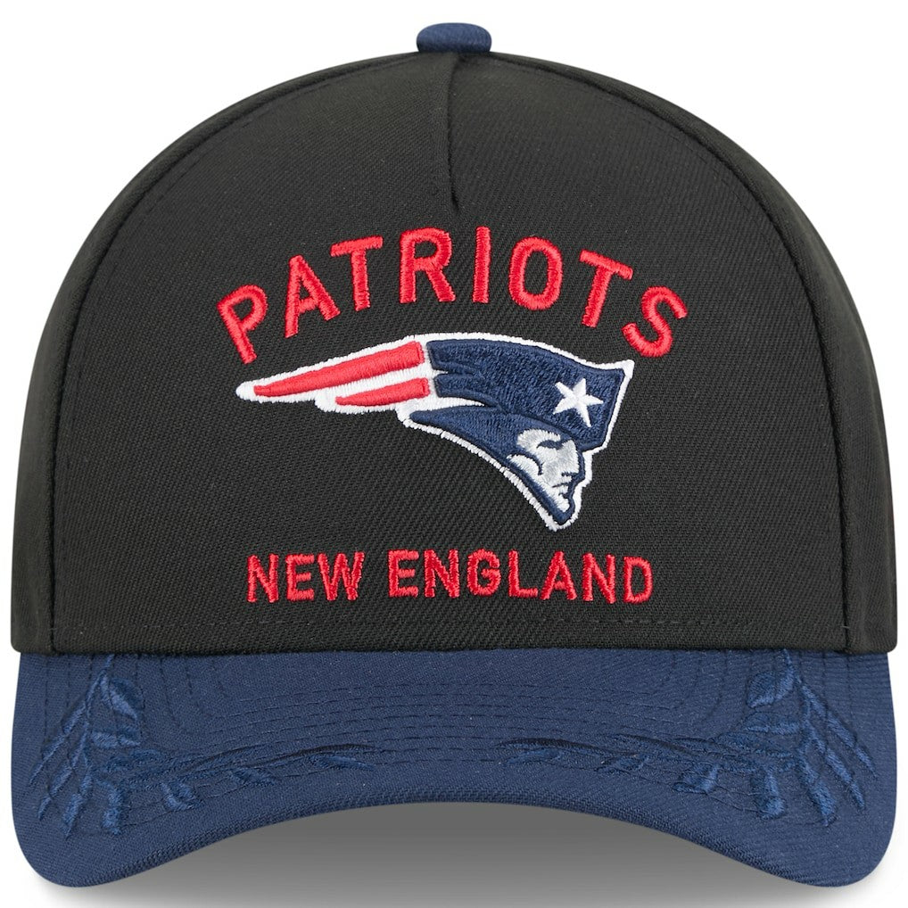 New England Patriots New Era 2025 NFL Draft 9FORTY A-Frame M-Crown Adjustable Hat - Black/Navy for sale