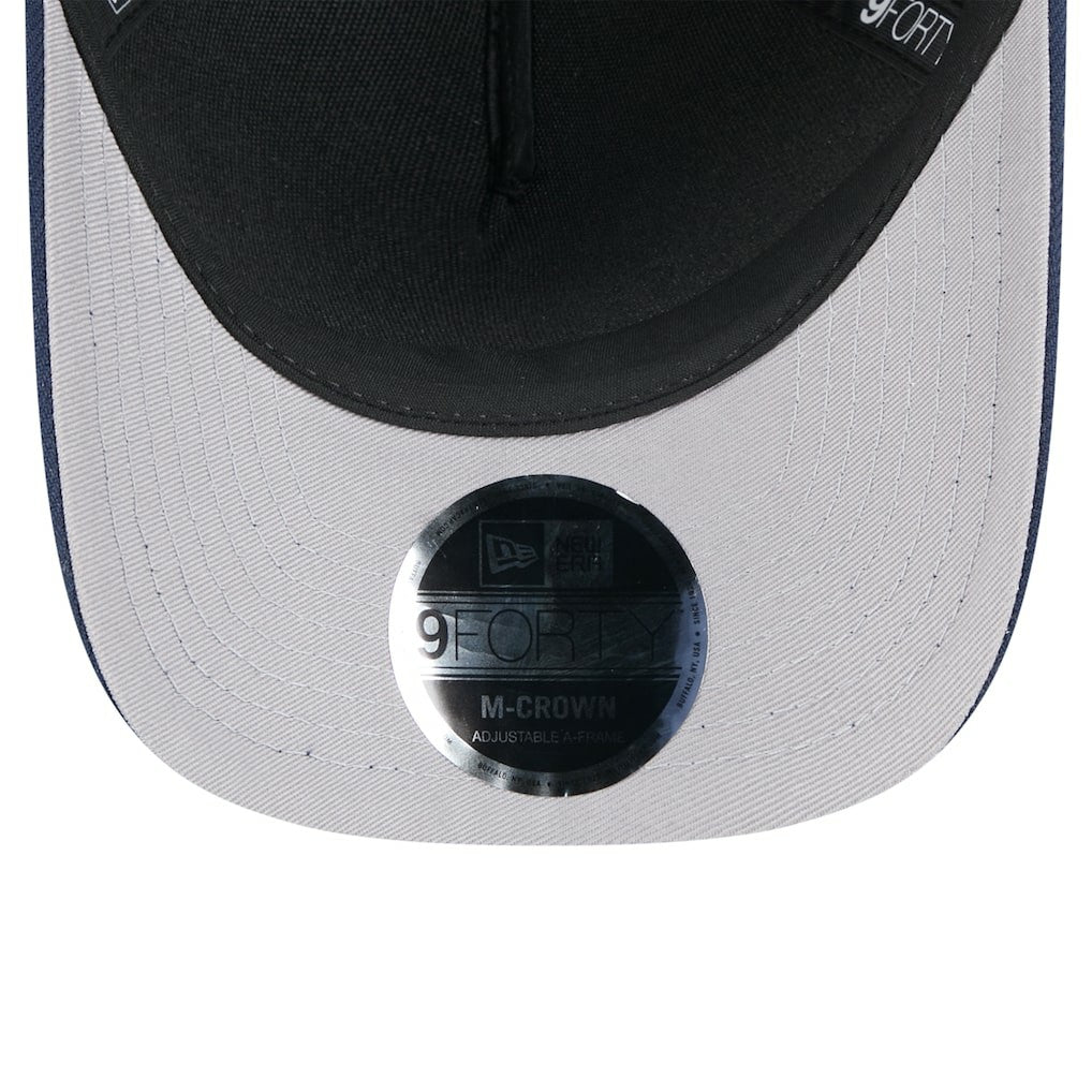 New England Patriots New Era 2025 NFL Draft 9FORTY A-Frame M-Crown Adjustable Hat - Black/Navy for sale