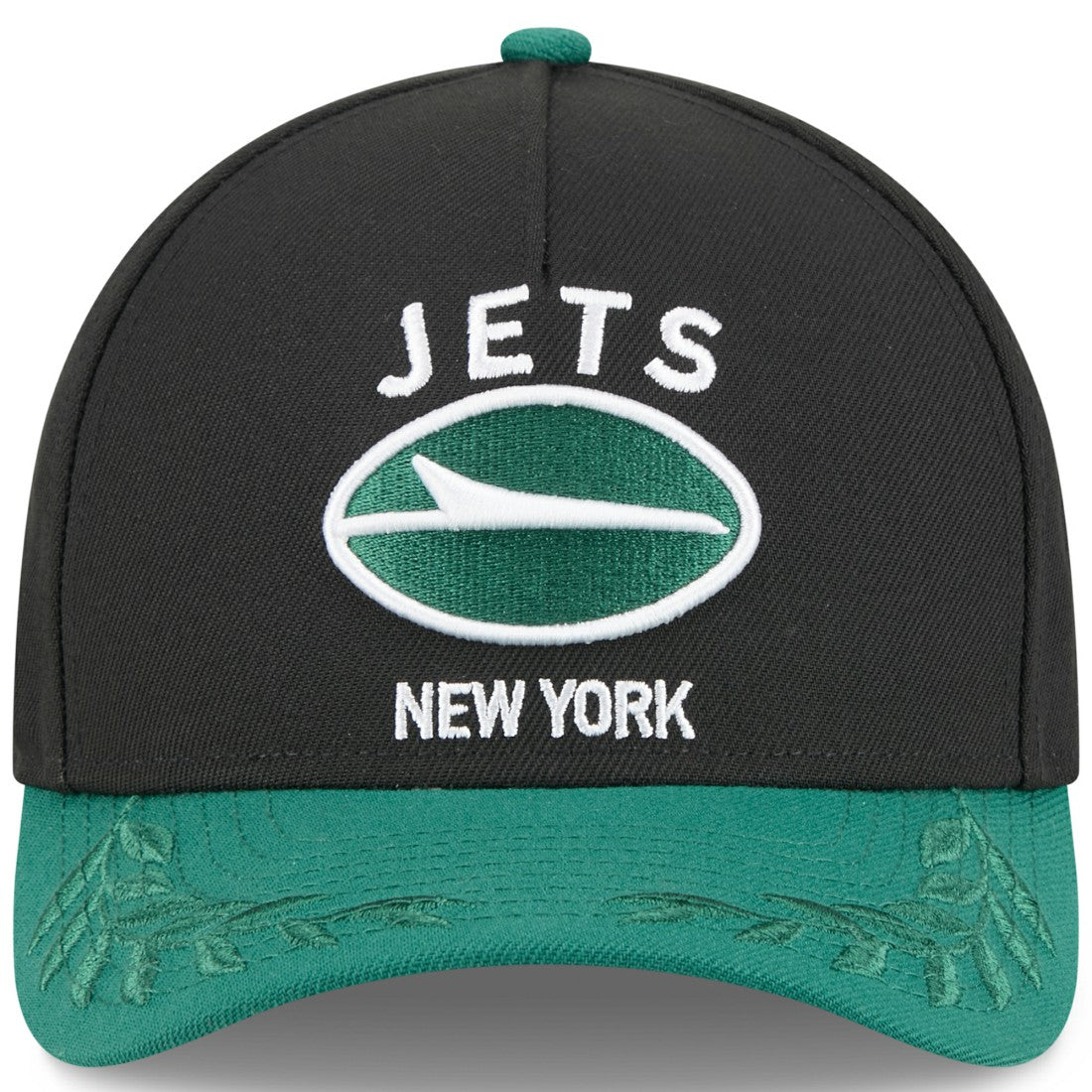 New York Jets New Era 2025 NFL Draft 9FORTY A-Frame M-Crown Adjustable Hat - Black/Green cheap