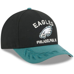 Philadelphia Eagles New Era 2025 NFL Draft 9FORTY A-Frame M-Crown Adjustable Hat - Black/Midnight Green sale