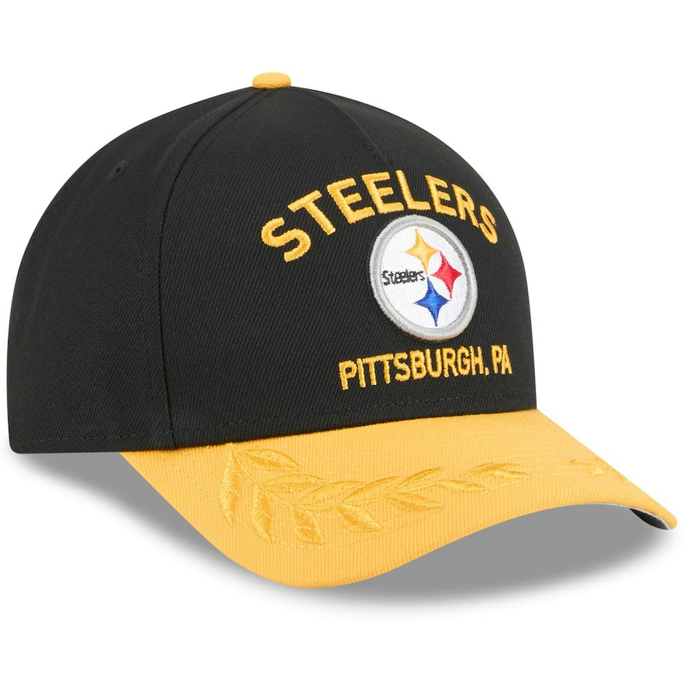 Pittsburgh Steelers New Era 2025 NFL Draft 9FORTY A-Frame M-Crown Adjustable Hat - Black/Gold online