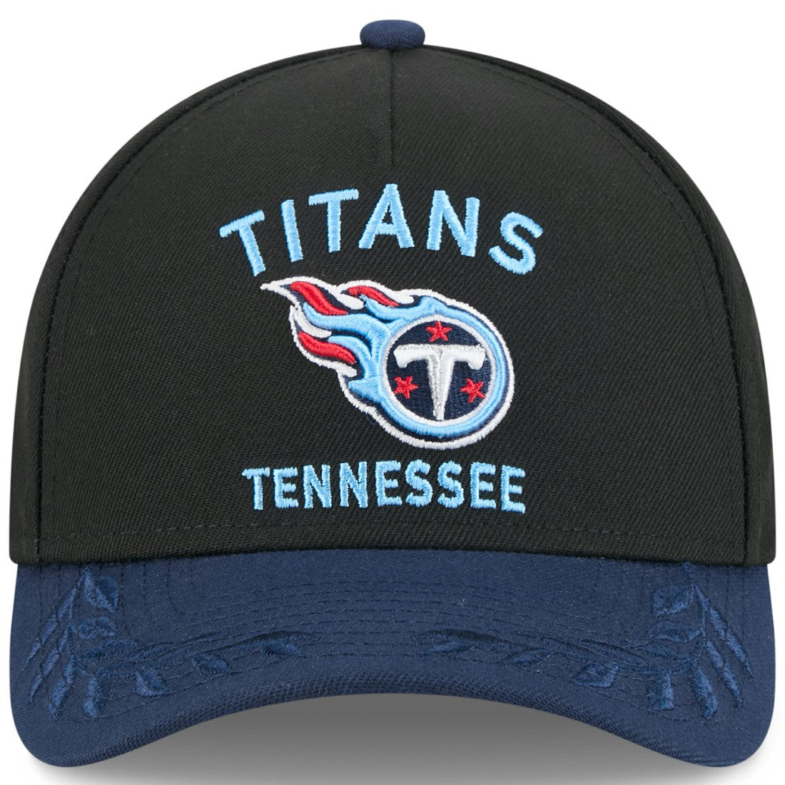 Tennessee Titans New Era 2025 NFL Draft 9FORTY A-Frame M-Crown Adjustable Hat - Black/Navy outlet