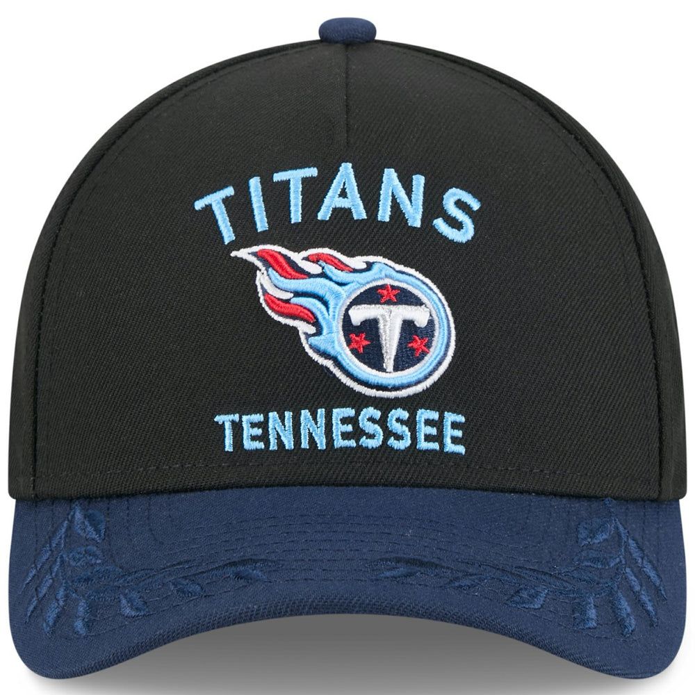 Tennessee Titans New Era 2025 NFL Draft 9FORTY A-Frame M-Crown Adjustable Hat - Black/Navy outlet