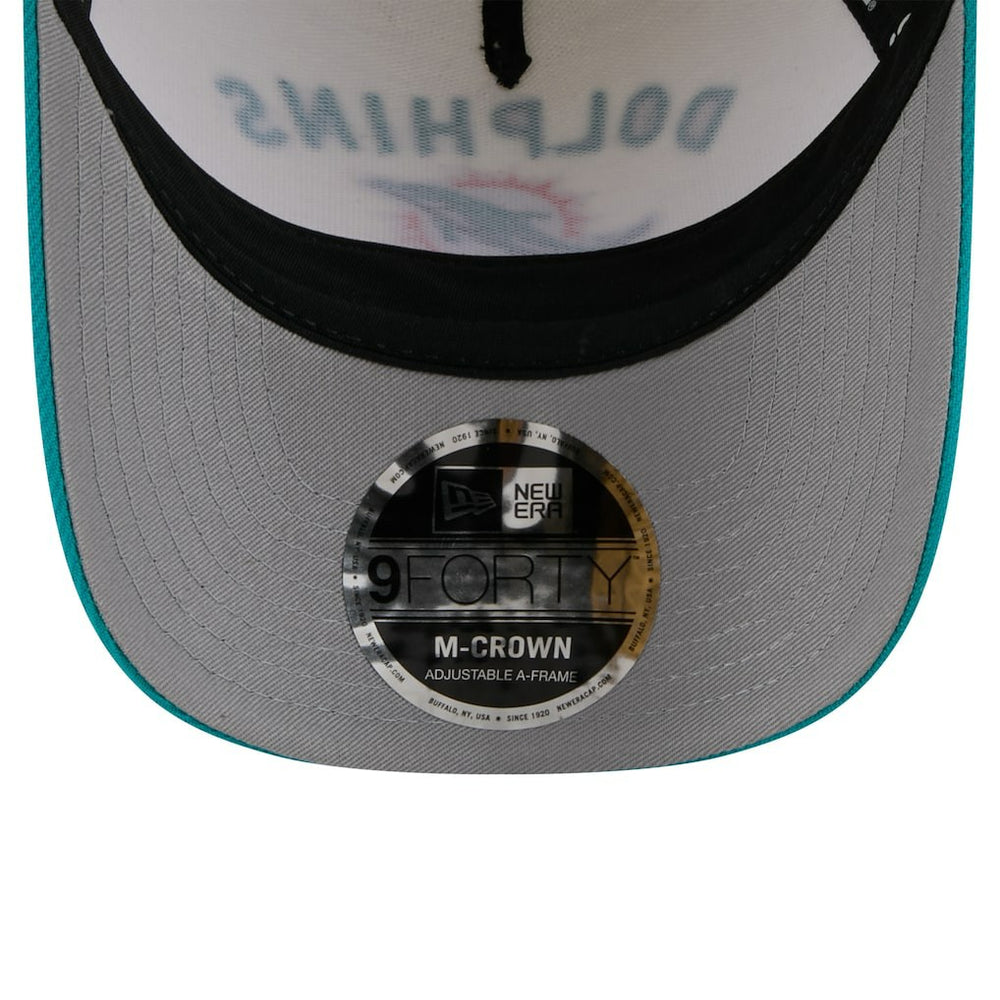 Miami Dolphins New Era 2025 NFL Draft 9FORTY A-Frame M-Crown Adjustable Hat - Cream/Aqua cheap