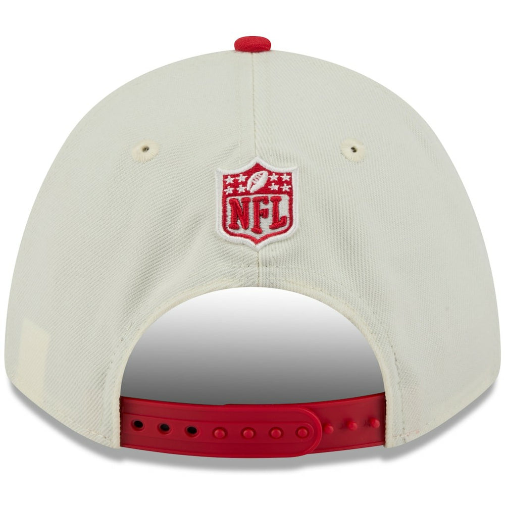 Kansas City Chiefs New Era 2025 NFL Draft 9FORTY A-Frame M-Crown Adjustable Hat - Cream/Red sale
