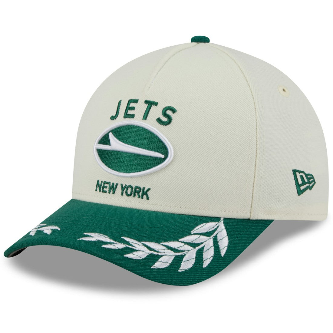 New York Jets New Era 2025 NFL Draft 9FORTY A-Frame M-Crown Adjustable Hat - Cream/Green online