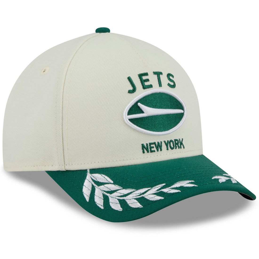 New York Jets New Era 2025 NFL Draft 9FORTY A-Frame M-Crown Adjustable Hat - Cream/Green online