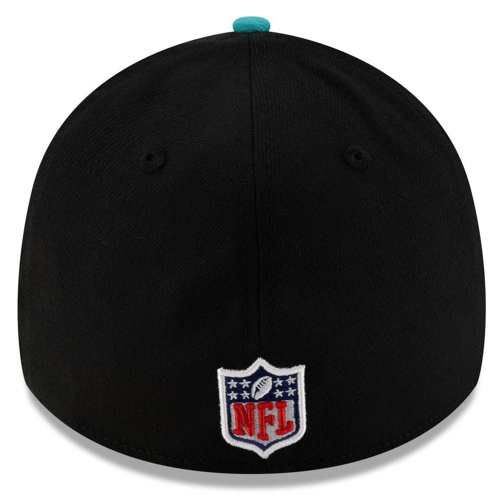Miami Dolphins New Era 2025 NFL Draft 39THIRTY Flex Hat - Black/Aqua cheap