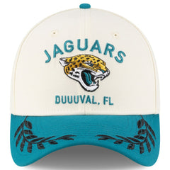 Jacksonville Jaguars New Era 2025 NFL Draft 39THIRTY Flex Hat - Cream/Teal sale