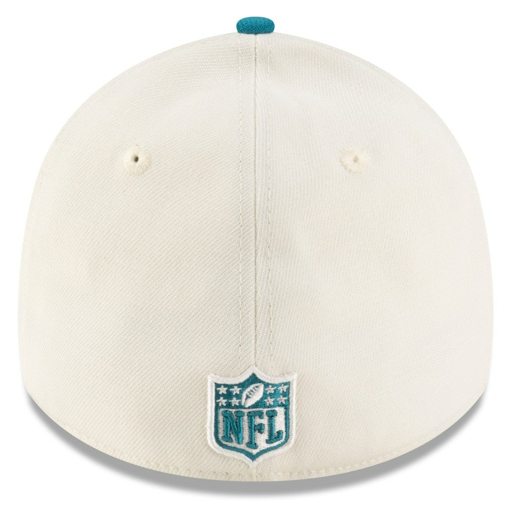 Jacksonville Jaguars New Era 2025 NFL Draft 39THIRTY Flex Hat - Cream/Teal sale