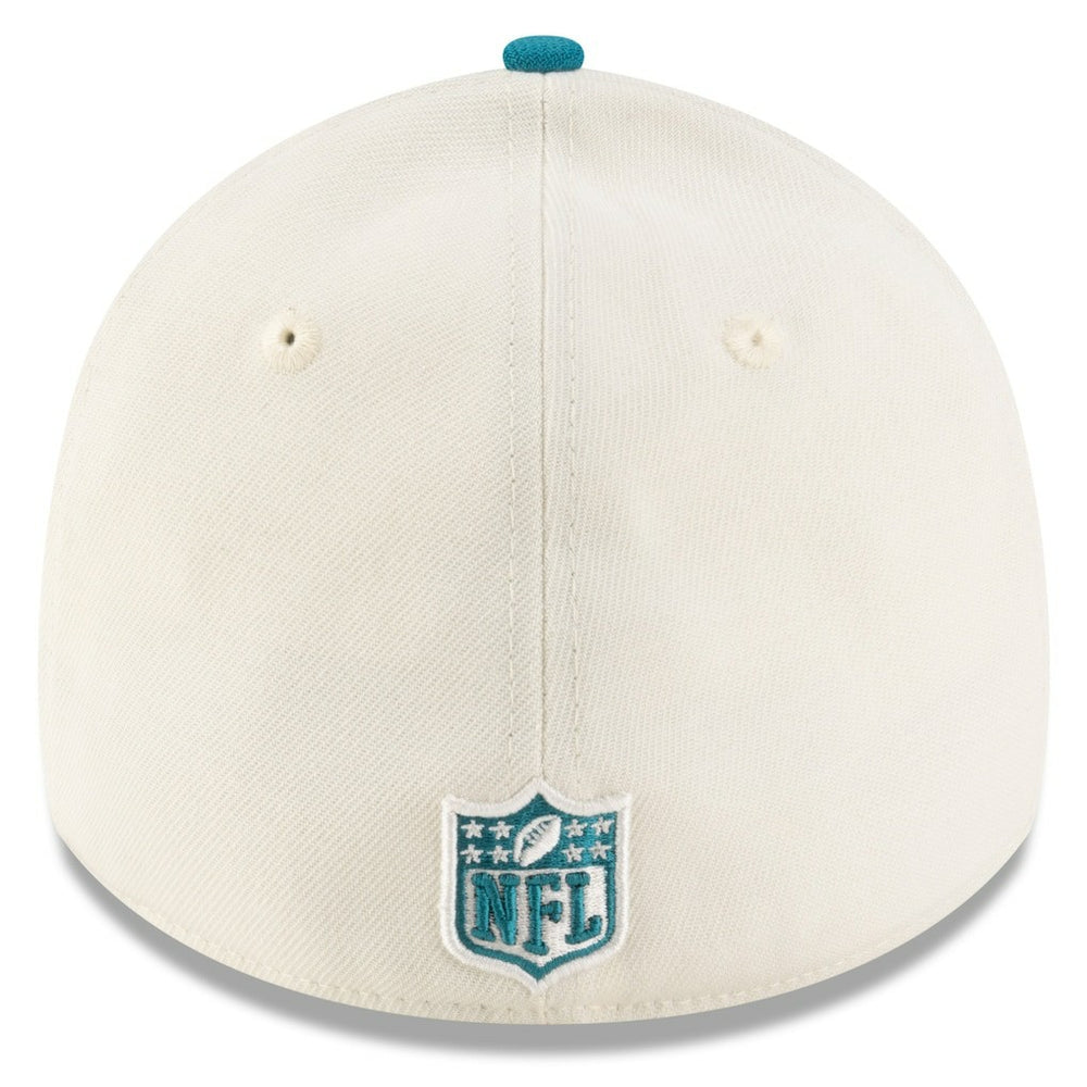 Jacksonville Jaguars New Era 2025 NFL Draft 39THIRTY Flex Hat - Cream/Teal sale
