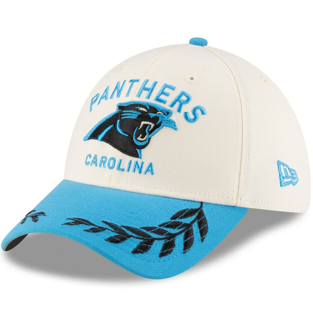 Carolina Panthers New Era 2025 NFL Draft 39THIRTY Flex Hat - Cream/Blue for sale