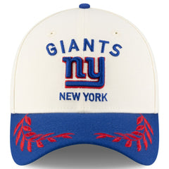 New York Giants New Era 2025 NFL Draft 39THIRTY Flex Hat - Cream/Royal on sale